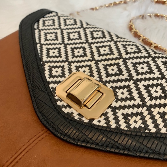 Aldo Brown Patterned Purse w/ Chain Strap - Picture 3 of 7